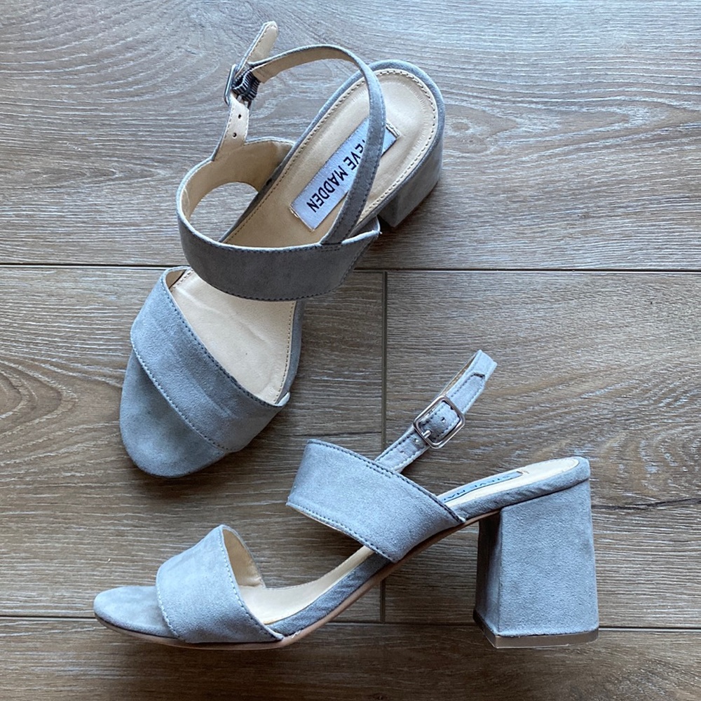 Steve Madden | Size 37 FANN faux suede grey block sandals